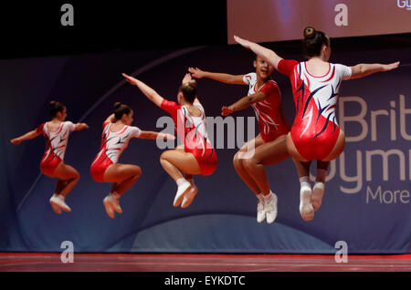 Liverpool, UK. 31st July, 2015. British Gymnastics Championship Series. Gymnasts from the Basingstoke Gymnastics Club compete in today's 2015 Aerobic British Championship. © Action Plus Sports/Alamy Live News Stock Photo