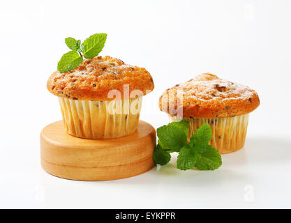 Vanilla muffins with fine chocolate flakes Stock Photo