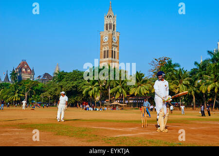 India, Maharashtra, Mumbai (Bombay), cricket party on the Maidan Stock Photo