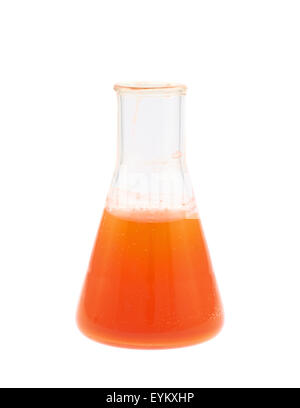 Erlenmeyer flask filled with liquid Stock Photo