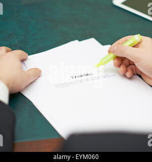 Marking words in a franchise definition Stock Photo