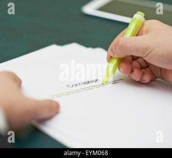 Marking words in a corruption definition Stock Photo