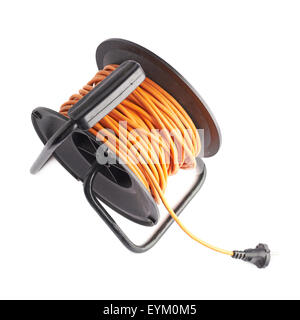 Extension cord on the reel Stock Photo