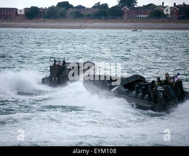 A Royal Marines ORC (Offshore Raiding Craft) and LCVP (Landing Craft ...