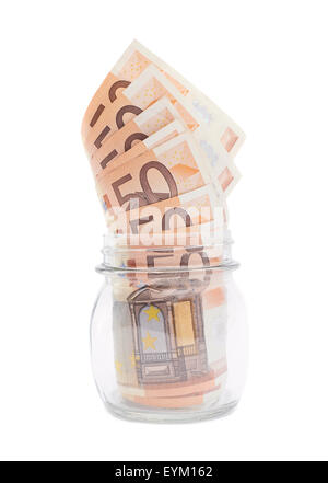 Multiple bank notes in a jar Stock Photo - Alamy
