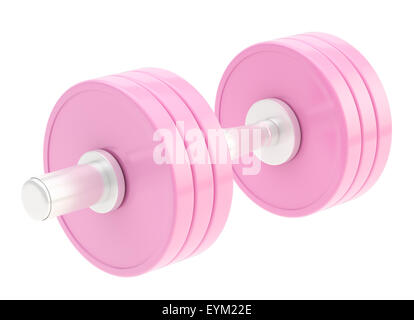 Adjustable metal pink dumbbell isolated Stock Photo