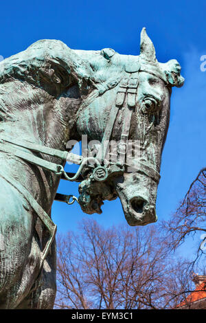 Rienzi General Phil Sheridan's Horse Memorial Civil War Statue Sheridan Circle Embassy Row Washington DC Stock Photo