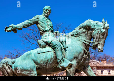 General Phil Sheridan Memorial Civil War Statue Sheridan Circle Embassy Row Pennsylvania Ave Washington DC Stock Photo