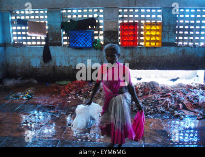 Fish market at Crawford Market, Mumbai, India. Stock Photo