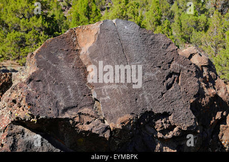 Petroglyphs on Picture Rock Pass, Lakeview District Bureau of Land Management, Oregon Outback Scenic Byway, Oregon Stock Photo