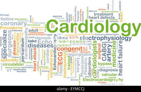 Background concept wordcloud illustration of cardiology Stock Photo