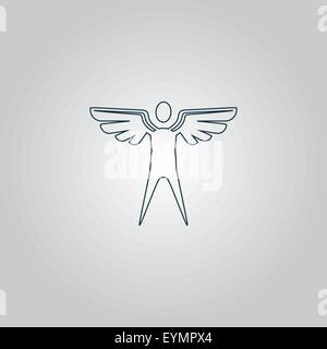 Winged Man Vector Icarus sign. Man with wings logo. Angel symbol Stock Vector Image & Art ...