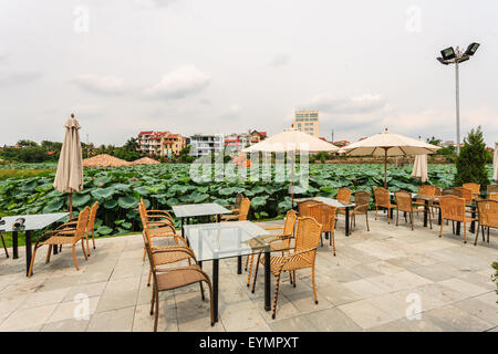 Bar garden near West lake in Hanoi, Vietnam on July 25, 2015 Stock Photo