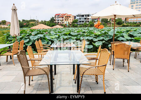 Bar garden near West lake in Hanoi, Vietnam on July 25, 2015 Stock Photo