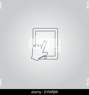 Click on the screen tablet Stock Vector