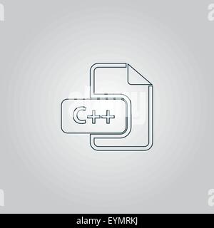 C development file format flat icon Stock Vector