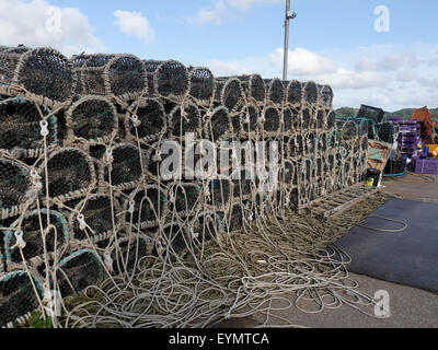 Lobster pots, Tobermory, Isle of Mull, Scotland, July 2015 Stock Photo