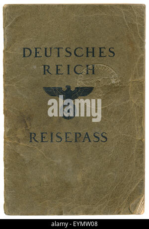 Old passport, c. 1937, German Empire, Europe Stock Photo