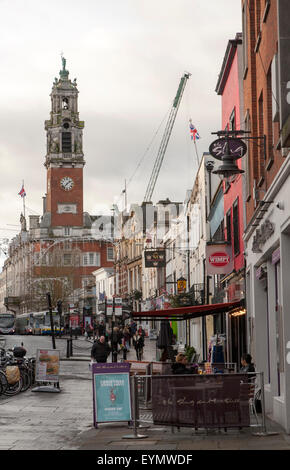 High Street buildings and Town Hall, Colchester, Essex, England, UK Stock Photo