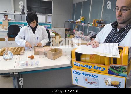 Italian Institute for Toy Safety; certification of toys and products intended for children: chemical laboratory Stock Photo