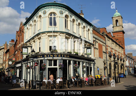 The Kingston pub in Hull, England. The building stands on a corner by Trinity Square. Stock Photo