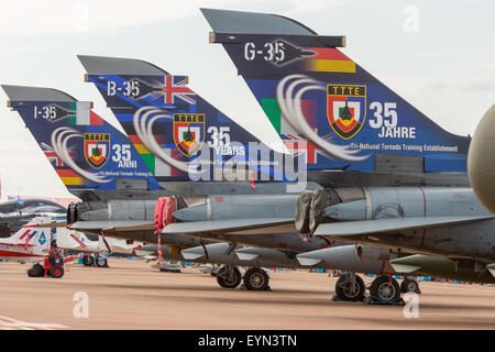 A Tr-Nation Force from the UK, Germany and Italy celebrating 35 years of training pilots on the Tornado Jet Fighter Stock Photo