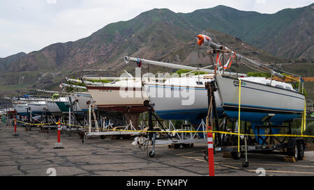 Yachts parking near The Great Salt Lake, Utah, USA Stock Photo