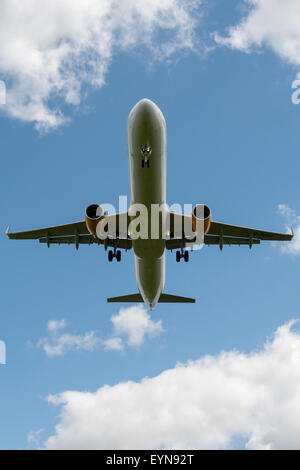 Easyjet airbus A321 final approach to land Bristol International Airport Stock Photo