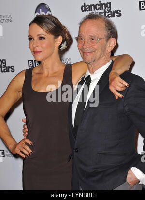 LOS ANGELES, CA - NOVEMBER 1, 2010: Jennifer Grey & father Joel Grey at the 200th episode party for Dancing With The Stars at Boulevard 3 in Hollywood. Stock Photo