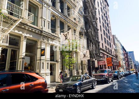 Greene Street in SOHO neighborhood, New York City. Stock Photo