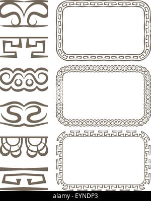 Vector set of elegant seamless borders and frames Stock Vector