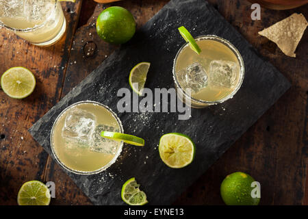 Homemade Classic Margarita Drink with Lime and Salt Stock Photo