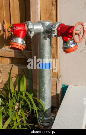 Fire hydrant at a newly-constructed Melbourne apartment block Stock Photo