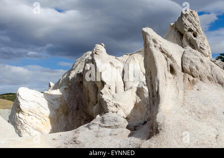 White rock formations, Blue Lake, Saint Bathans, Central Otago, South Island, New Zealand Stock Photo