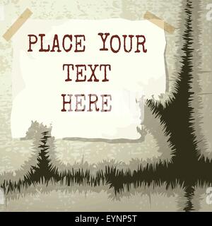 Copy text template isolated on textured grunge background. Stock Vector