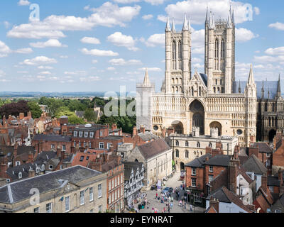 The norman built (eleventh century) cathedral at Lincoln, England Stock ...