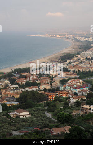 Panoramic view of Vasto Marina and coastline. Stock Photo