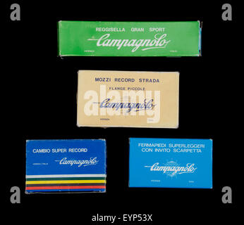 Vintage Campagnolo boxes Stock Photo