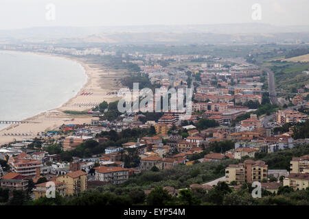 Panoramic view of Vasto and Marina di Vasto on the Adriatic Coast. Stock Photo