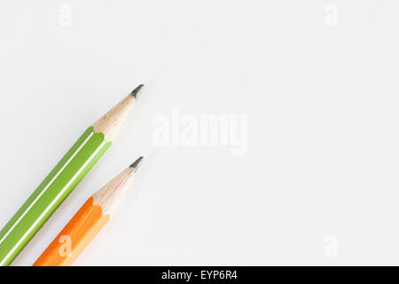 Two isolated pencils on white background Stock Photo