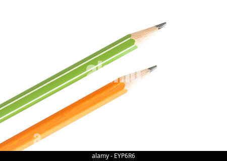 Two isolated pencils on white background Stock Photo