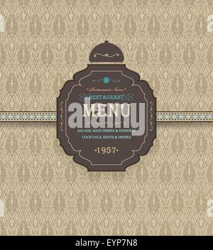 Vintage Restaurant Menu With Ornate Background And Title Inscription Stock Vector