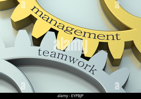 Management and Teamwork concept on the gearwheels Stock Photo