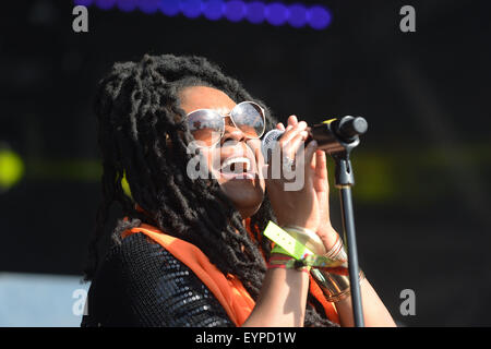 Soul II Soul, singing on stage at Camp Bestival, Lulworth Castle ...