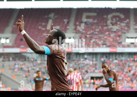 Cologne, Germany. 02nd Aug, 2015. Pre Season Tournament. Colonia Cup. FC Porto versus Stoke City. Aboubakar gives thanks to above for his goal. Credit:  Action Plus Sports/Alamy Live News Stock Photo