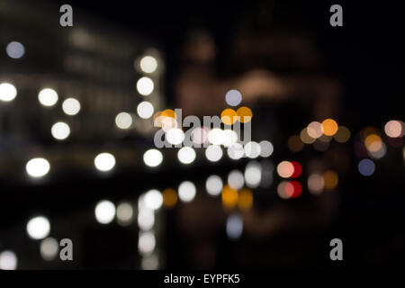 city lights at night -bokeh/ blur Stock Photo