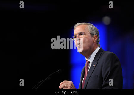 July 31, 2015 - Fort Lauderdale, Florida, United States - Republican presidential candidate and former Florida Governor Jeb Bush speaks  at the 2015 National Urban League Conference in Fort Lauderdale, Florida on July 31, 2015. (Paul Hennessy/Alamy) Stock Photo