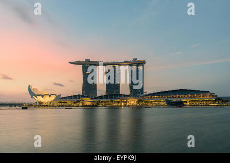 Singapore city skyline at night Stock Photo