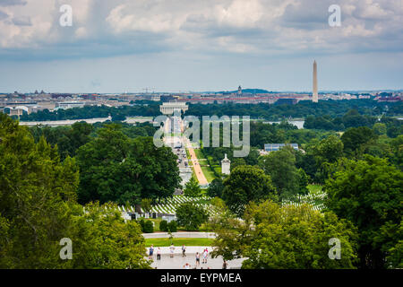 View of Washington, DC from Arlington National Cemetary, in Arlington, Virginia. Stock Photo