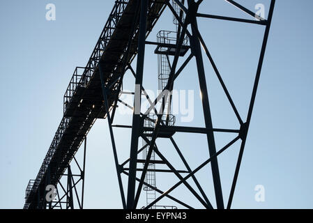 Conveyor belt infrastructure for loadout facilities at a coal mine Stock Photo